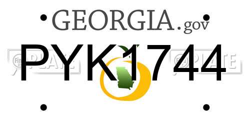 PYK1744 Georgia License Plate