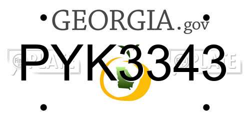 PYK3343 Georgia License Plate