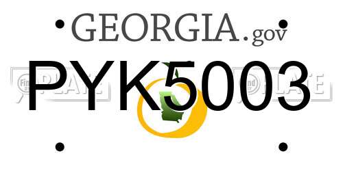 PYK5003 Georgia License Plate