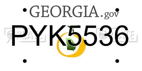 PYK5536 Georgia License Plate