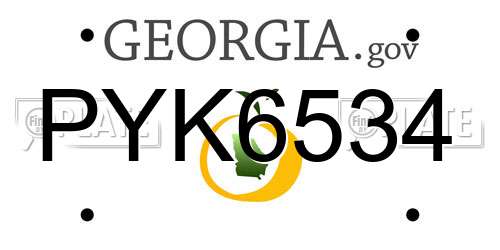 PYK6534 Georgia License Plate