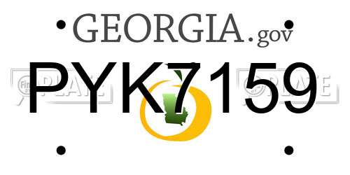 PYK7159 Georgia License Plate
