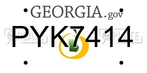 PYK7414 Georgia License Plate