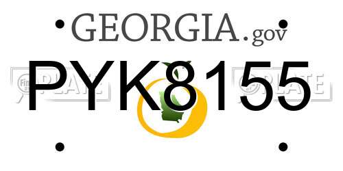PYK8155 Georgia License Plate