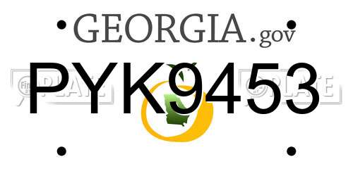PYK9453 Georgia License Plate