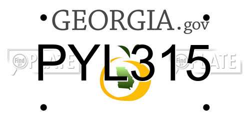 PYL315 Georgia License Plate