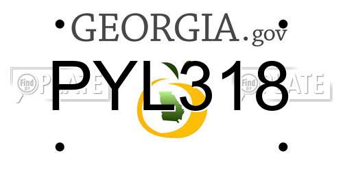 PYL318 Georgia License Plate