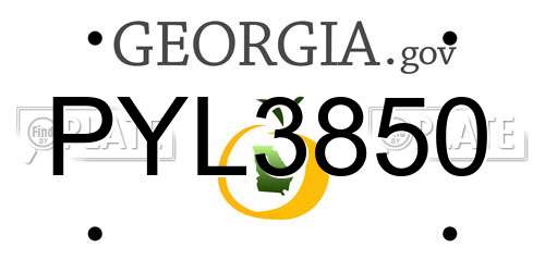 PYL3850 Georgia License Plate