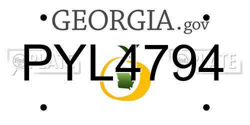 PYL4794 Georgia License Plate