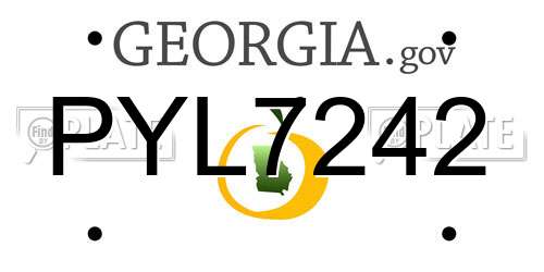 PYL7242 Georgia License Plate