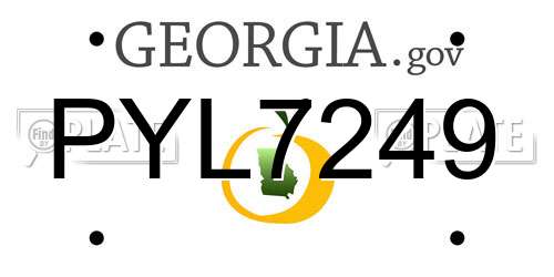 PYL7249 Georgia License Plate