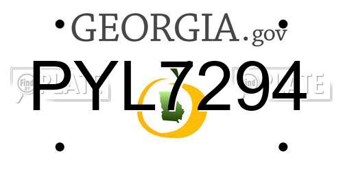 PYL7294 Georgia License Plate