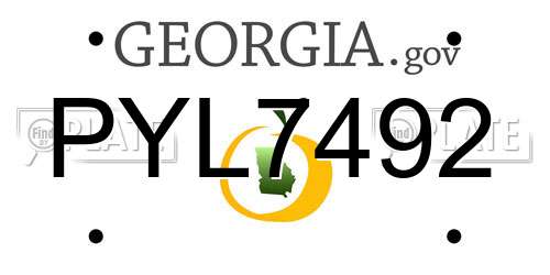 PYL7492 Georgia License Plate
