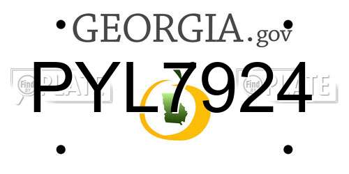 PYL7924 Georgia License Plate
