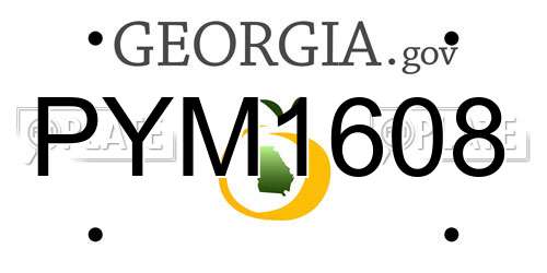 PYM1608 Georgia License Plate