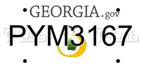 PYM3167 Georgia License Plate