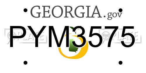 PYM3575 Georgia License Plate