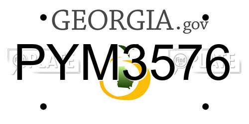 PYM3576 Georgia License Plate