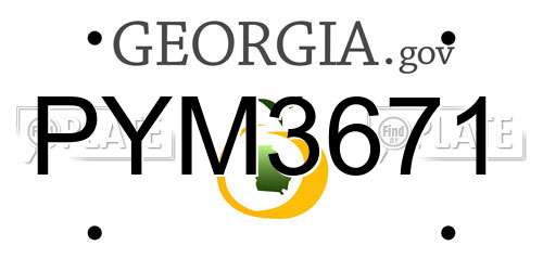 PYM3671 Georgia License Plate