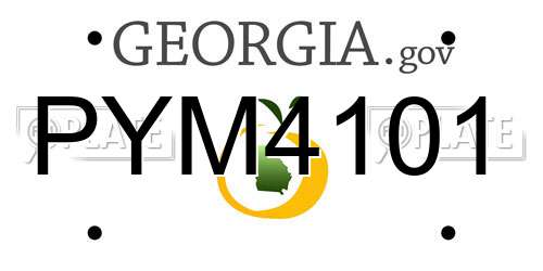 PYM4101 Georgia License Plate