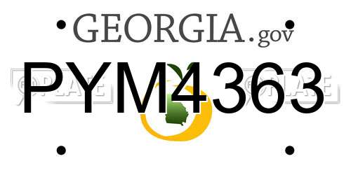 PYM4363 Georgia License Plate