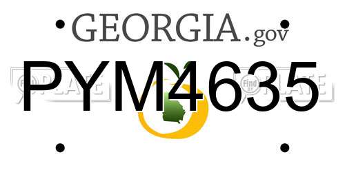 PYM4635 Georgia License Plate