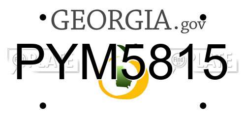 PYM5815 Georgia License Plate