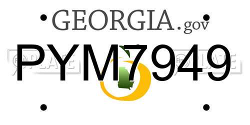 PYM7949 Georgia License Plate