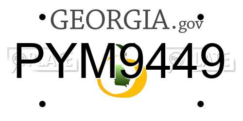 PYM9449 Georgia License Plate