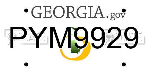 PYM9929 Georgia License Plate
