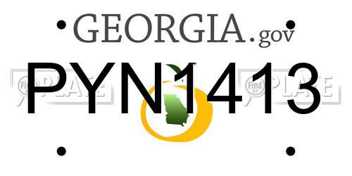 PYN1413 Georgia License Plate