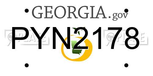 PYN2178 Georgia License Plate