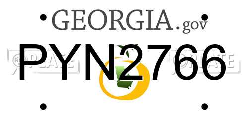 PYN2766 Georgia License Plate