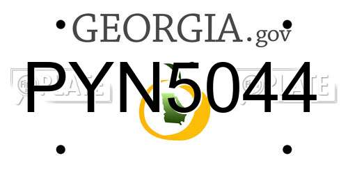 PYN5044 Georgia License Plate