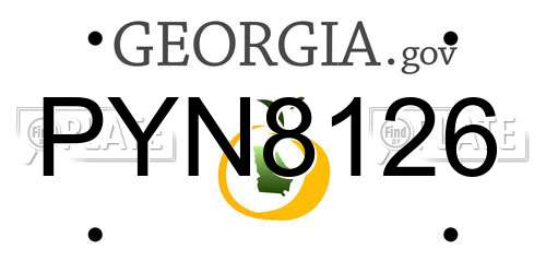 PYN8126 Georgia License Plate