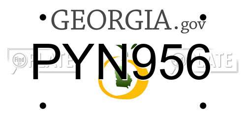 PYN956 Georgia License Plate