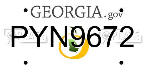 PYN9672 Georgia License Plate
