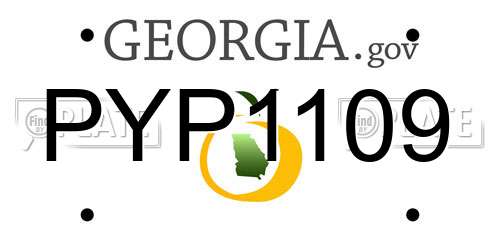 PYP1109 Georgia License Plate