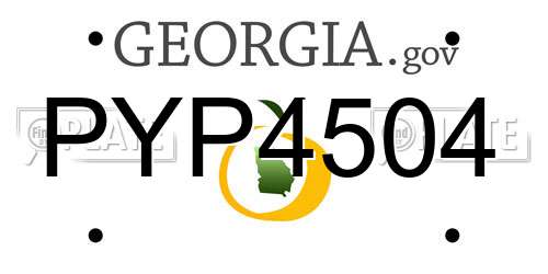 PYP4504 Georgia License Plate