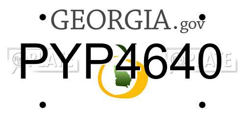 PYP4640 Georgia License Plate