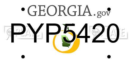 PYP5420 Georgia License Plate