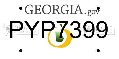 PYP7399 Georgia License Plate