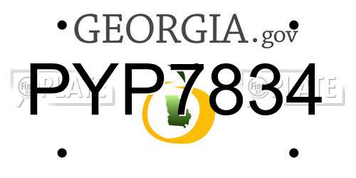 PYP7834 Georgia License Plate