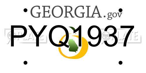 PYQ1937 Georgia License Plate