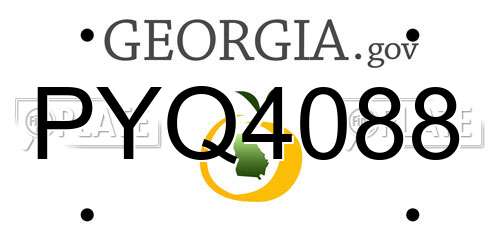 PYQ4088 Georgia License Plate