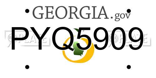 PYQ5909 Georgia License Plate
