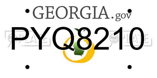 PYQ8210 Georgia License Plate