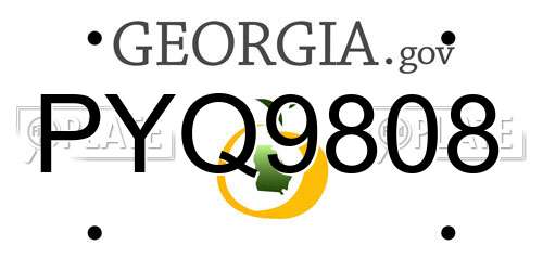 PYQ9808 Georgia License Plate