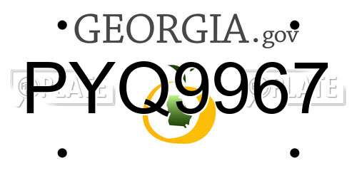 PYQ9967 Georgia License Plate