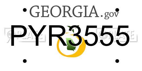PYR3555 Georgia License Plate